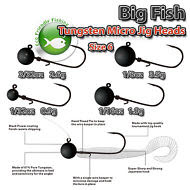 Micro-Jig-Heads-Tungsten-size-6-0-9-3-5g-LRF-Fishing-Drop-Shot-Soft-Lure-Kit