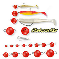 Flexi Jig Heads Cheburashka Ball Dark Red Sinkers Drop Shot Fishing